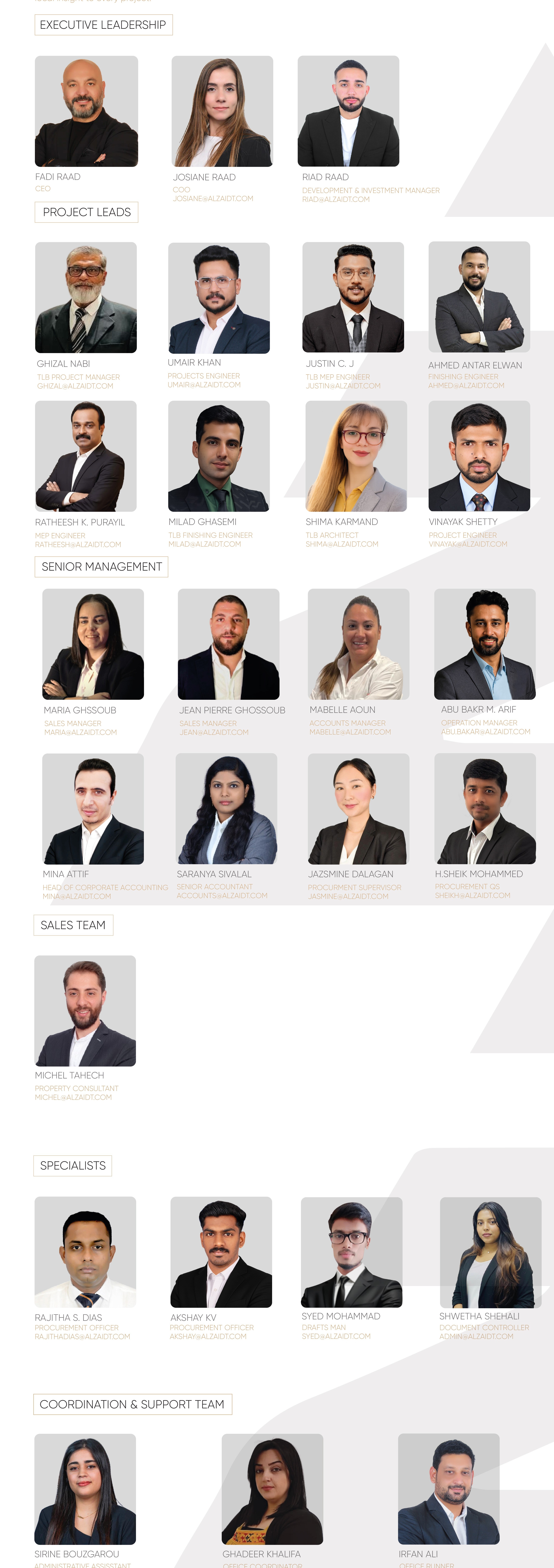Team members smiling